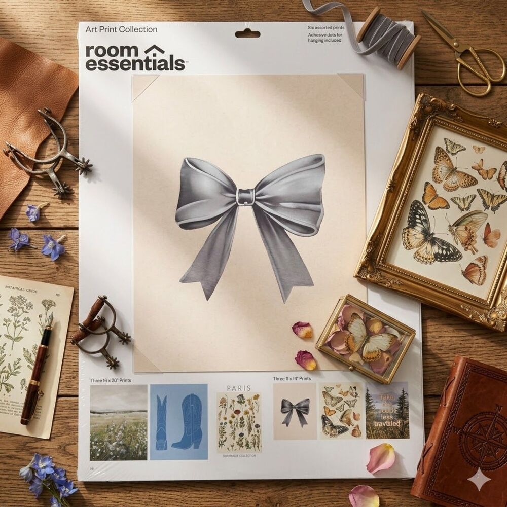 Room Essentials Coquette Bow & Assorted Art Print Collection (6-Pack!)